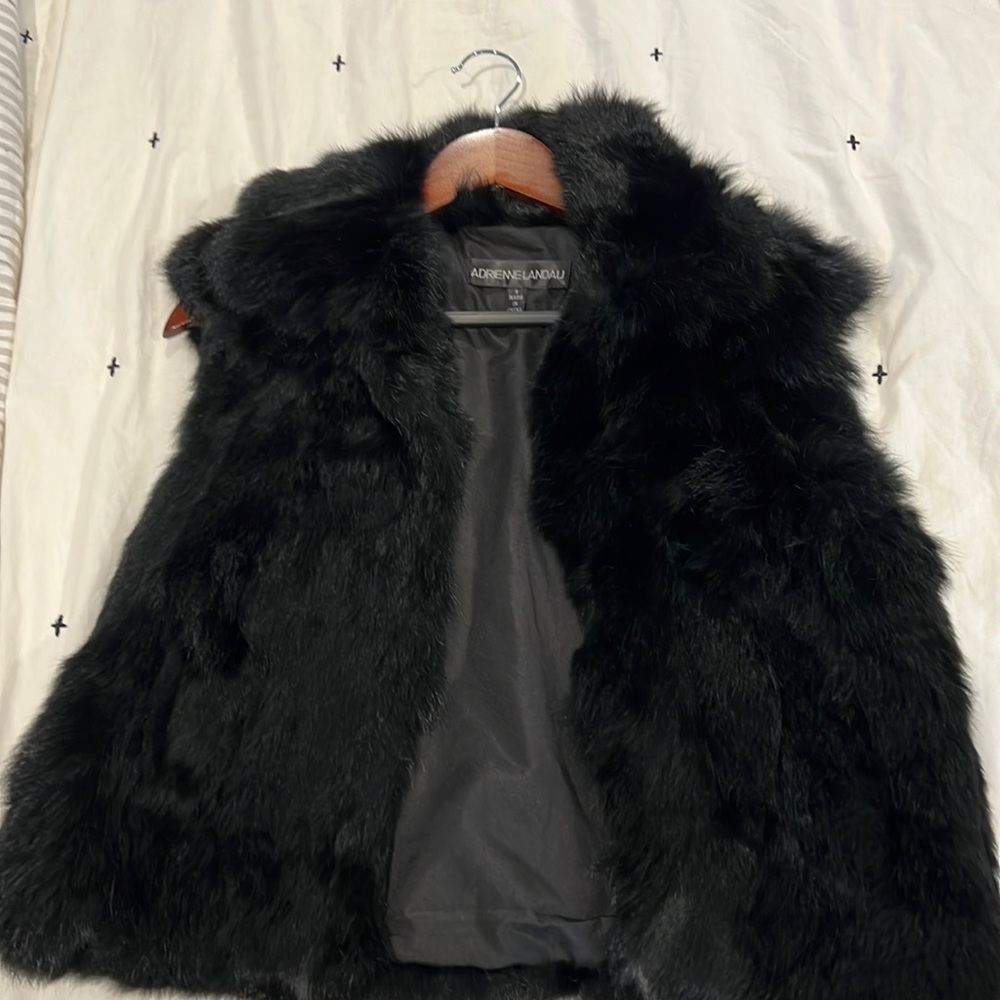 Black Adrienne landau fur vest